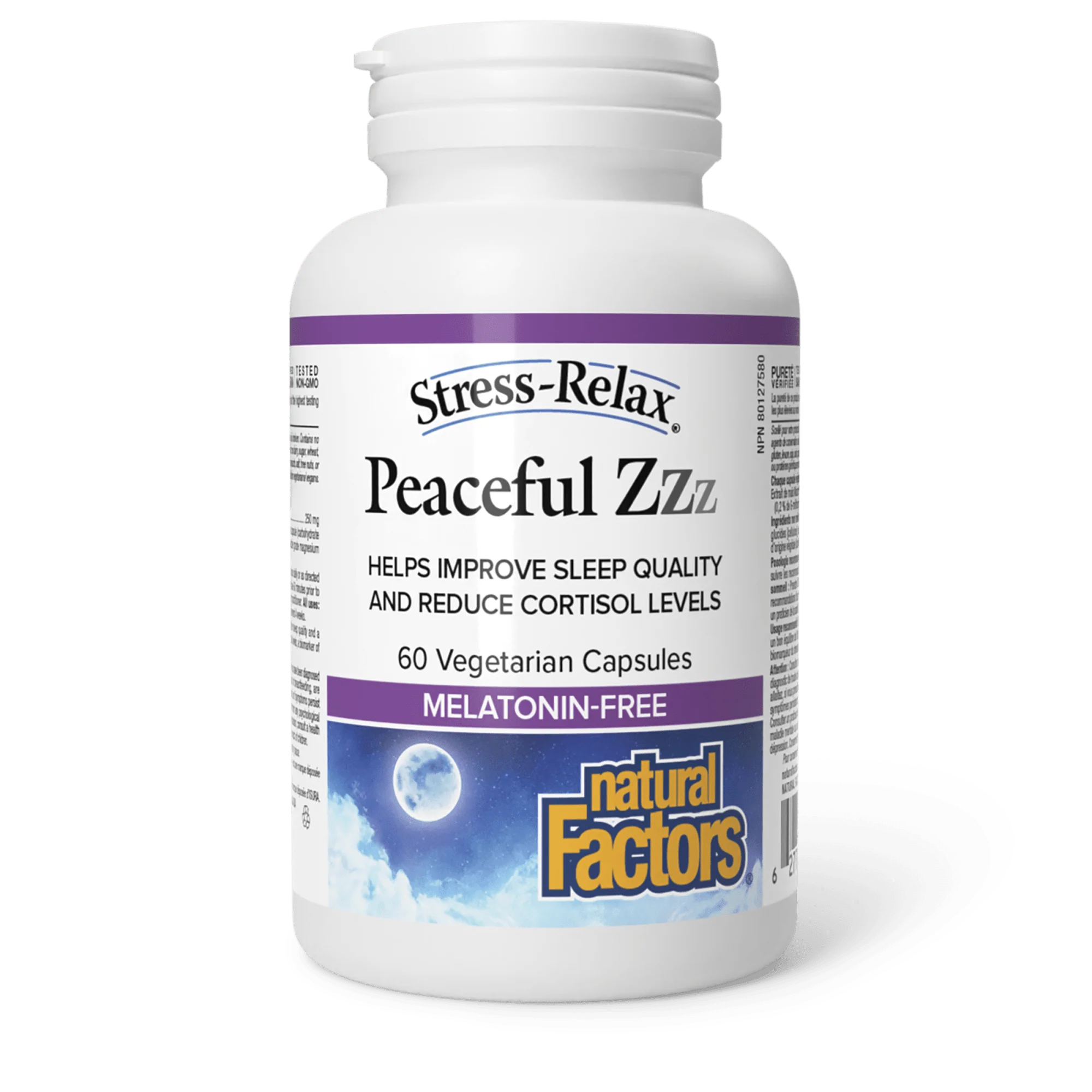 Natural Factors Stress Relax Peaceful ZZZs 60 Vegetarian Capsules