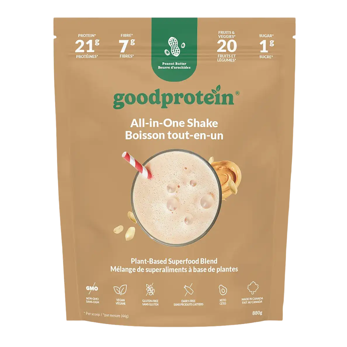 Good Protein Peanut Butter All-in-One Shake 880g