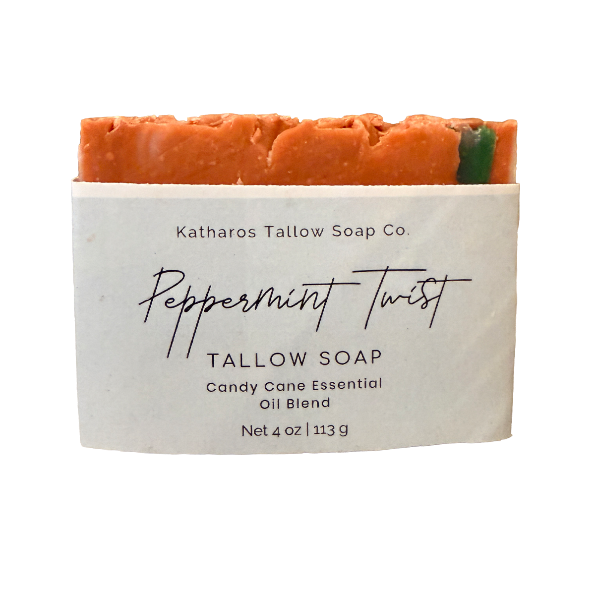 Katharos Soap Co. Peppermint Twist Tallow Soap 4oz