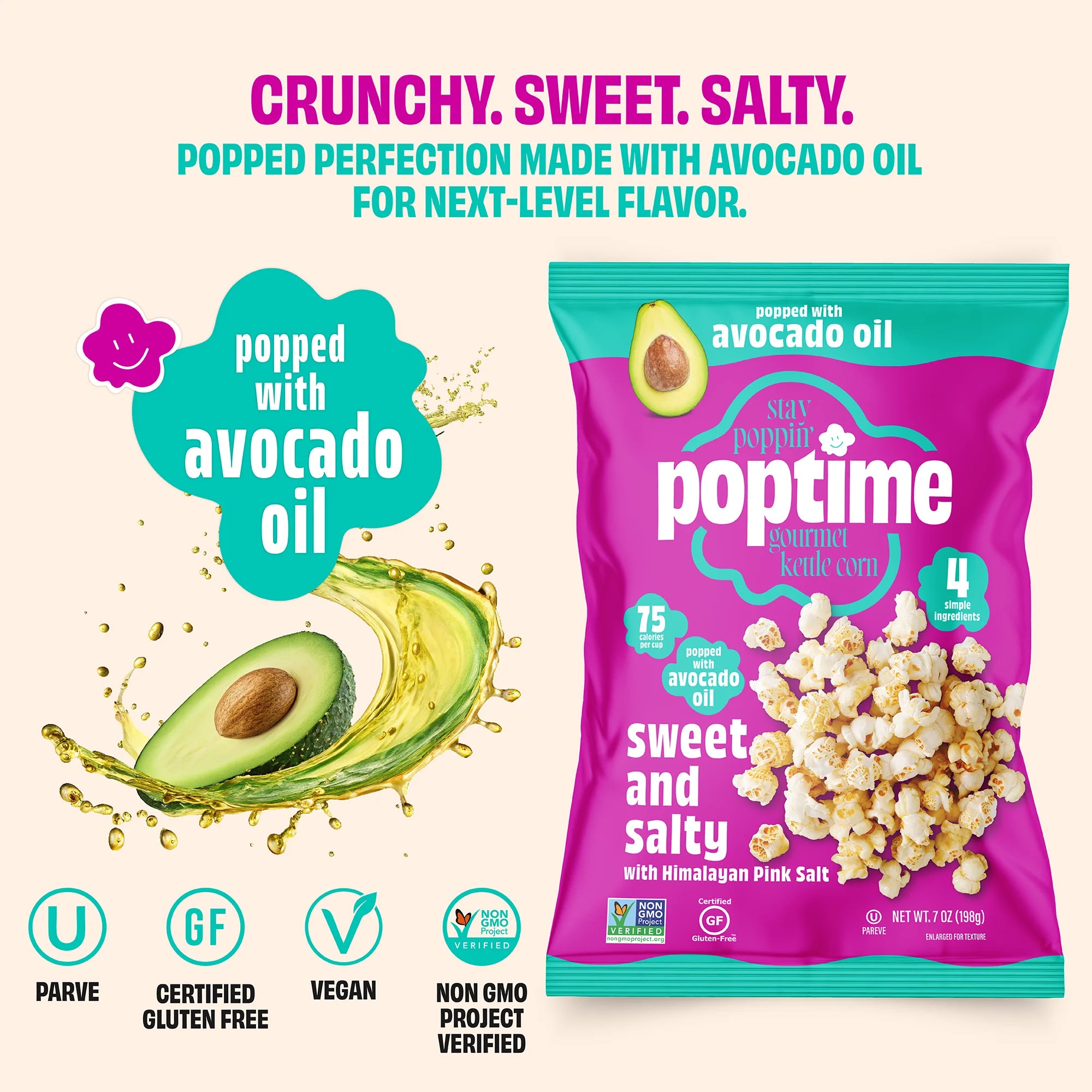 Poptime Gourmet Kettle Corn Sweet and Salty 198g