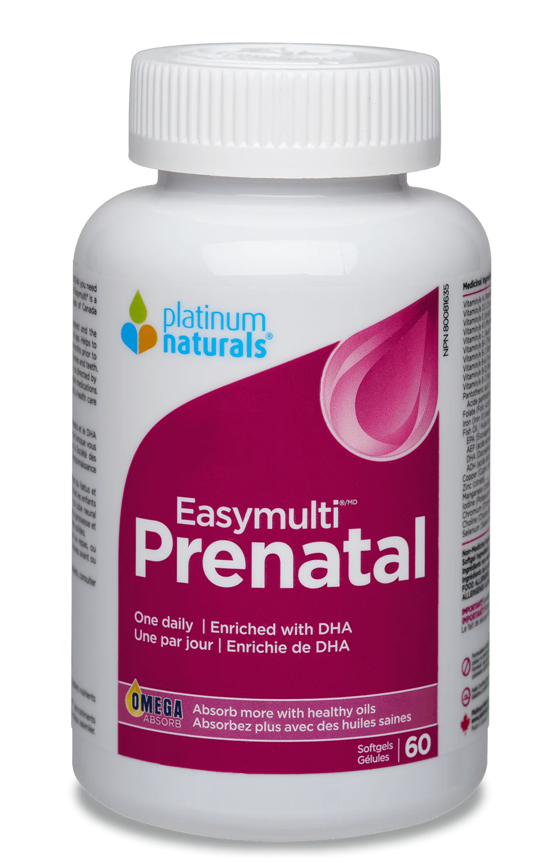 Platinum Naturals Easy Multi Prenatal 60 Softgels
