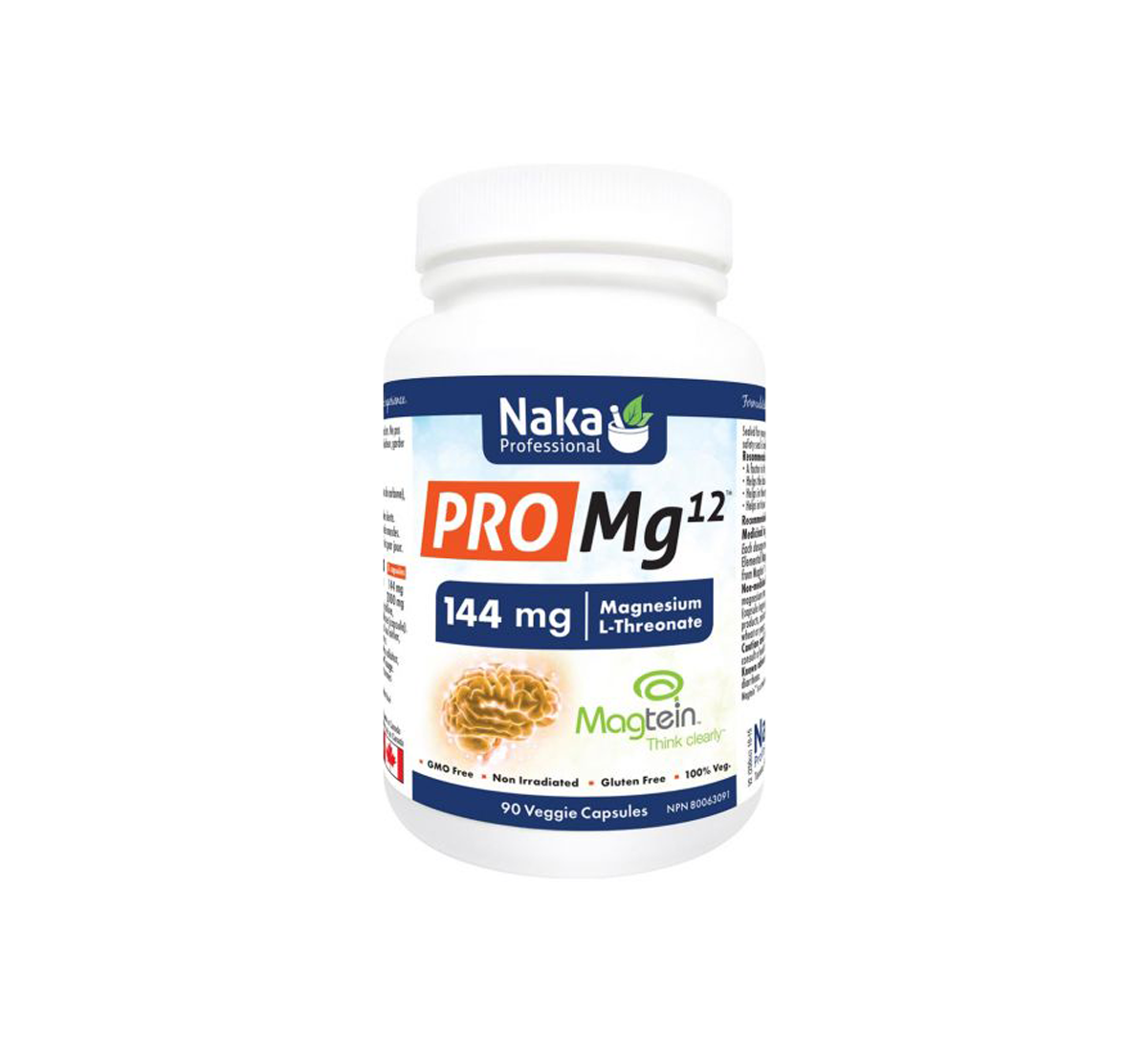 Naka PRO Mg12 Magnesium L-Threonate 120 Vegetarian Capsules