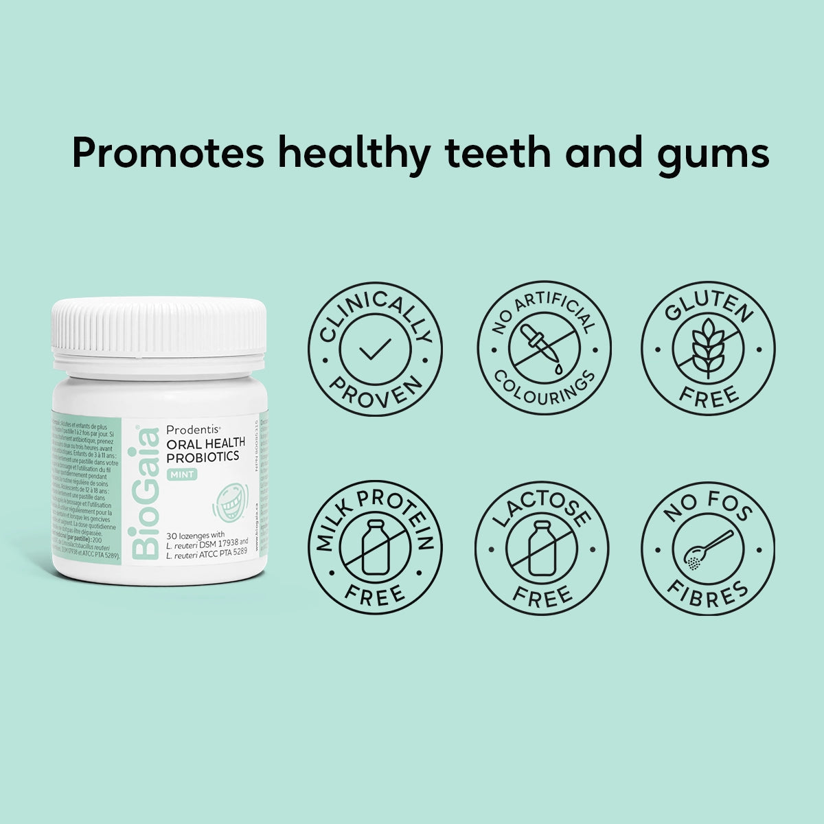 BioGaia Prodentis Oral Health Probiotic Lozenges Mint 30 Lozenges