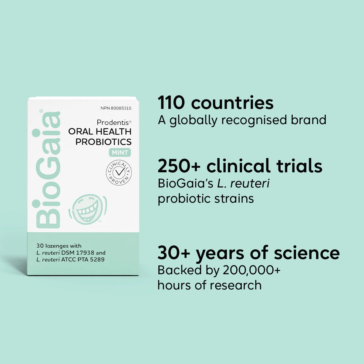 BioGaia Prodentis Oral Health Probiotic Lozenges Mint 30 Lozenges