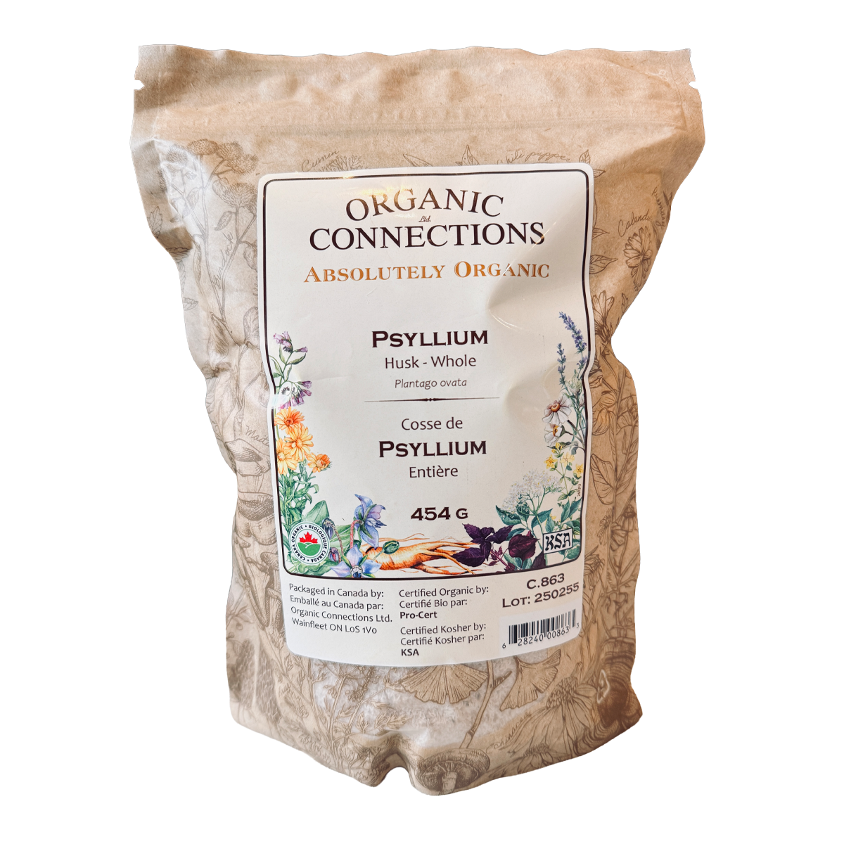 Organic Connections Psyllium Husk Whole Organic 454g