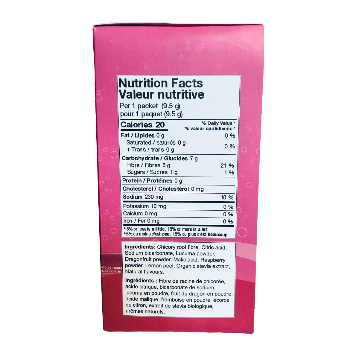 Sipology Gut Balance Raspberry Lemon Prebiotic Fibre Mix 15 Packets