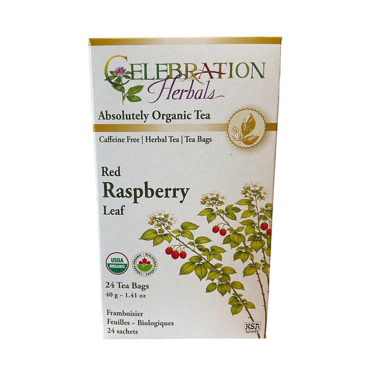 Celebration Herbals Organic Red Raspberry Leaf 24 Tea Bags