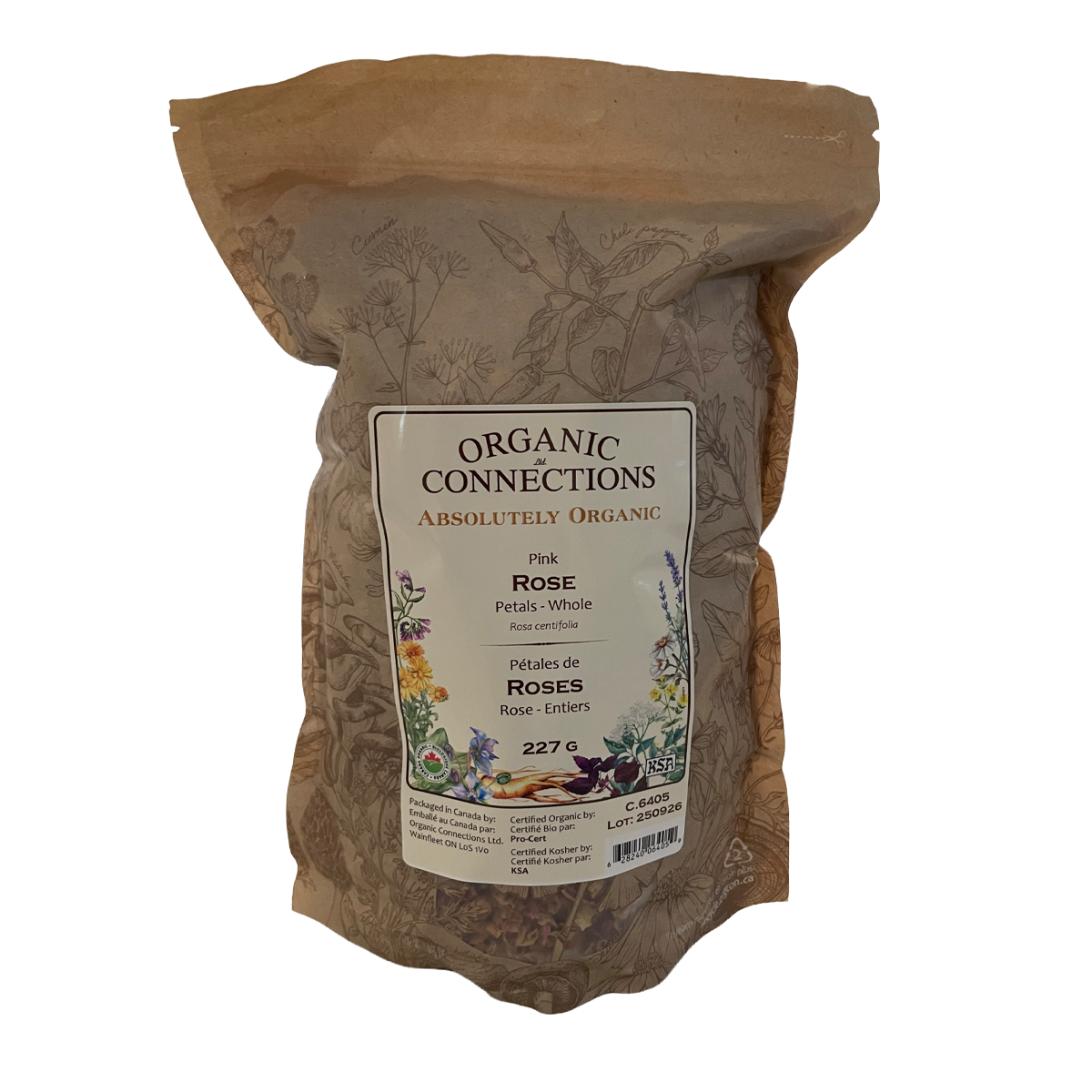 Organic Connections Pink Rose Petals, Whole 227g