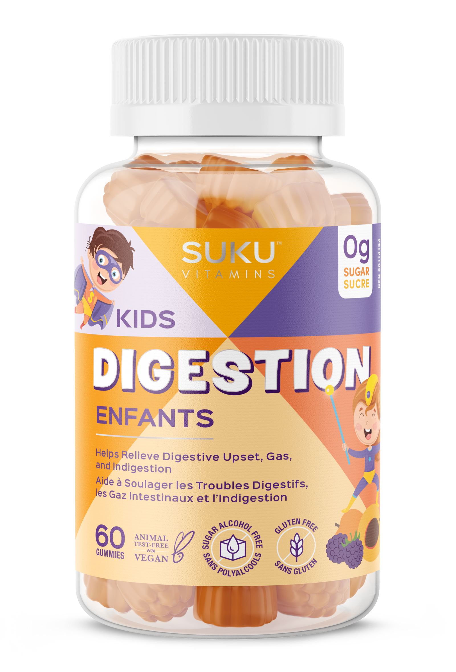 SUKU Kids Digestion 60 Gummies