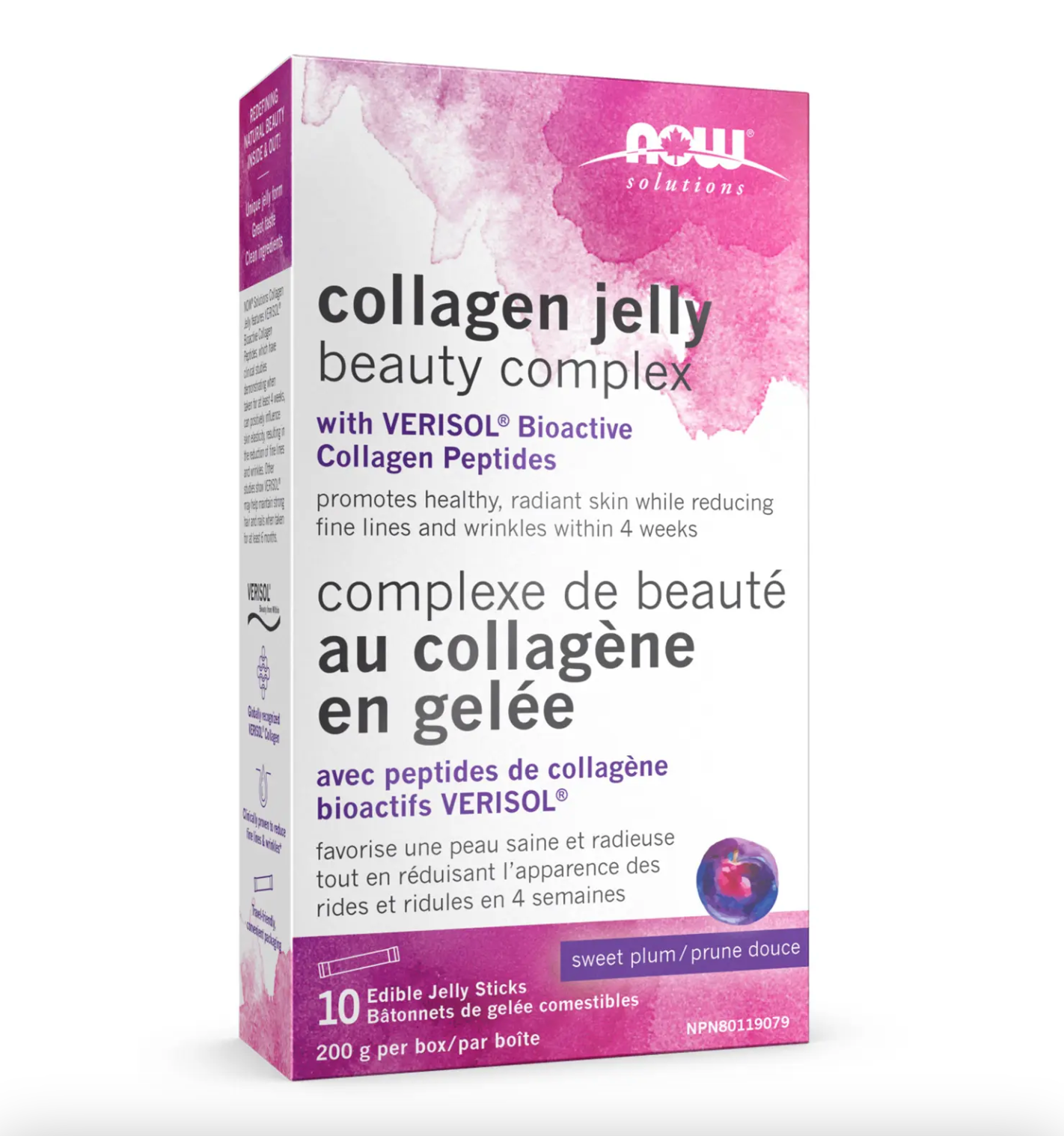 NOW Collagen Jelly Beauty Complex with Verisol Sweet Plum 10 Jelly Sticks