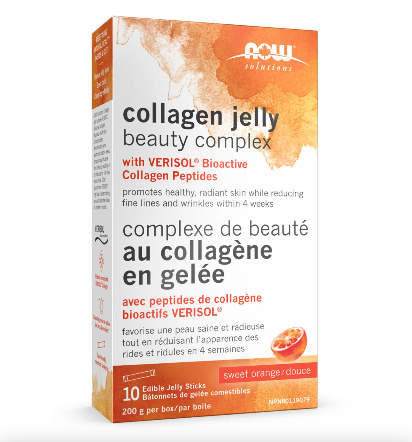 NOW Collagen Jelly Beauty Complex with Verisol Sweet Orange 10 Jelly Sticks