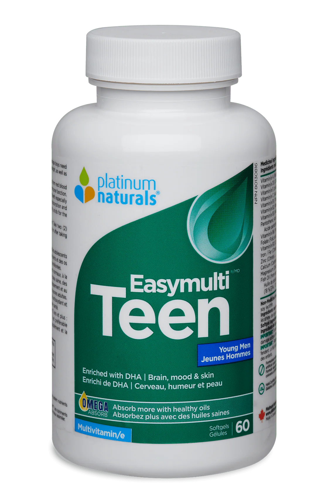 Platinum Naturals Easymulti Teen Young Men 60 Softgels