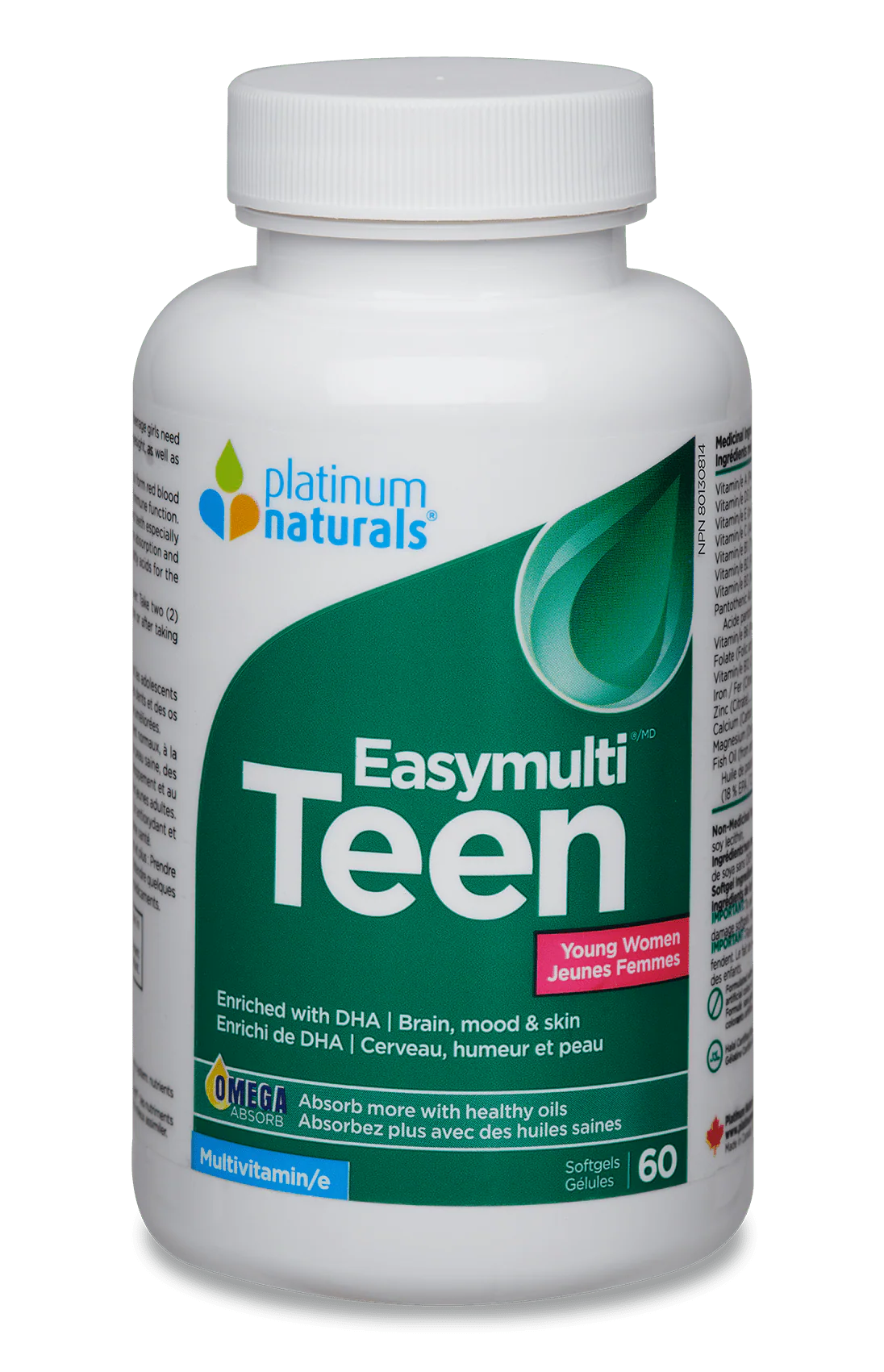 Platinum Naturals Easymulti Teen Young Women 60 Softgels