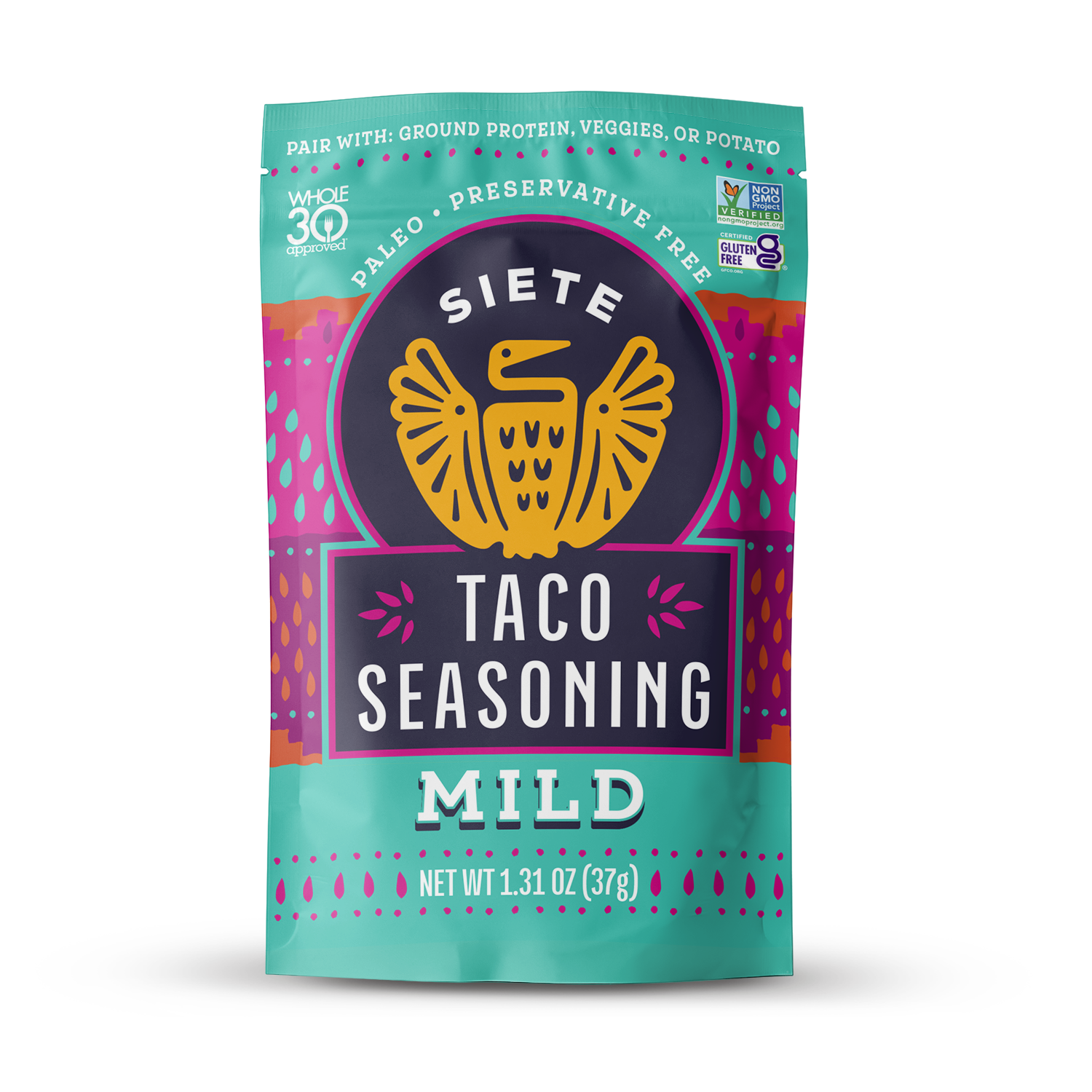 Siete Mild Taco Seasoning, Grain-Free 37g