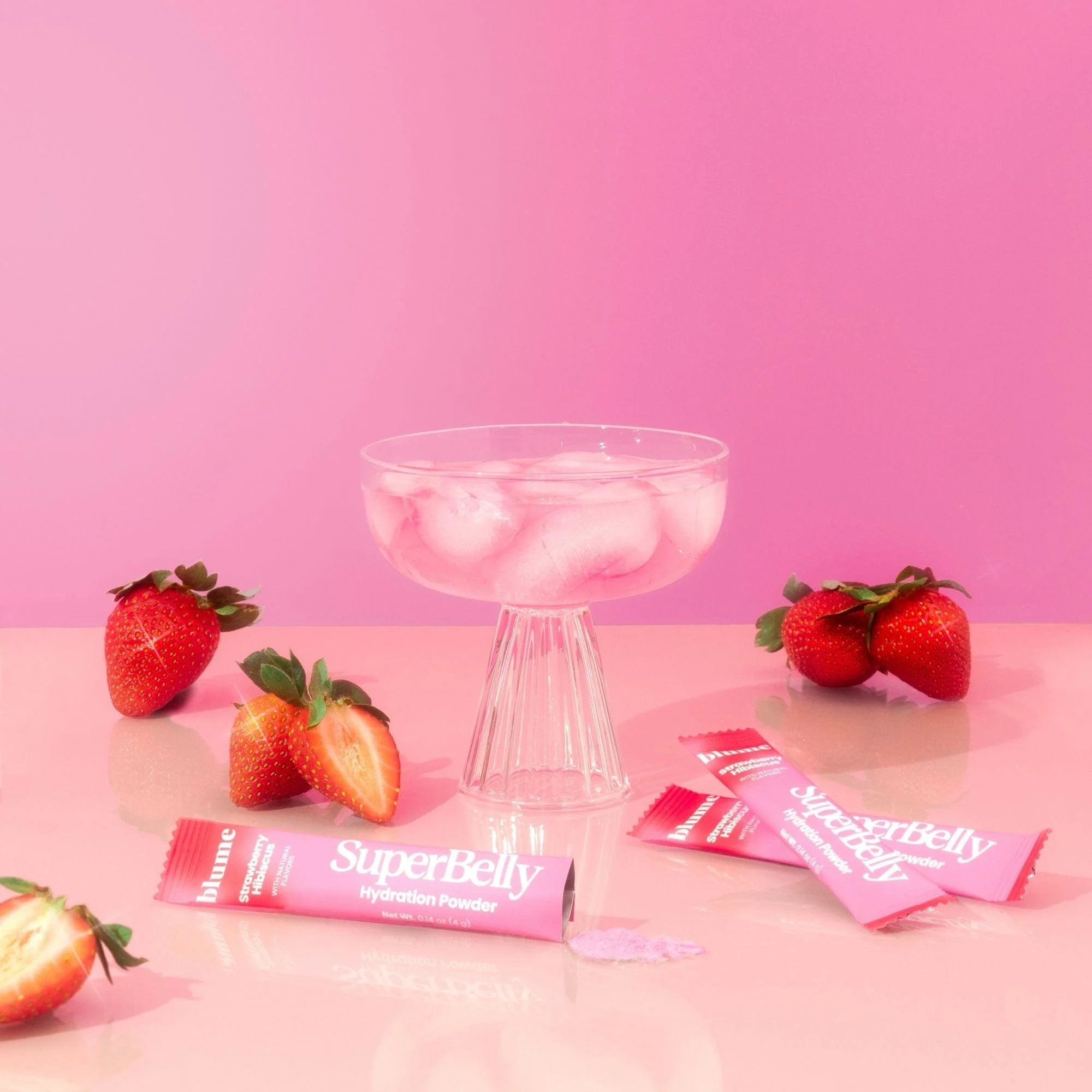 Blume SuperBelly Strawberry Hibiscus Gut-Building Hydration Powder Single Sachet