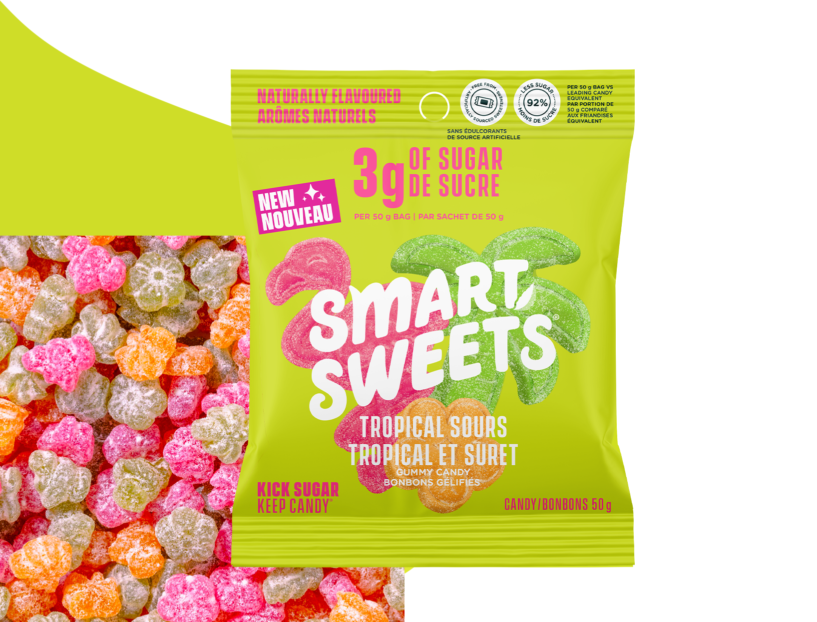 Smart Sweets Tropical Sours Gummy Candy 50g