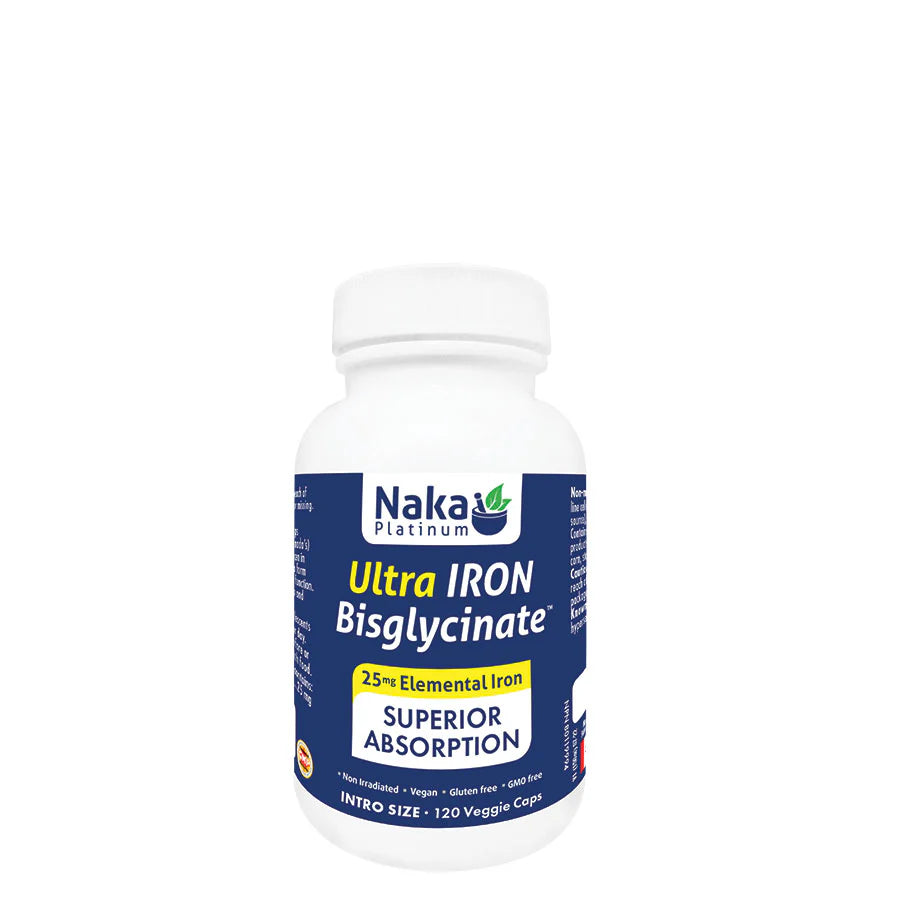 Naka Platinum Ultra Iron Bisglycinate 25mg 120 Vegetarian Capsules