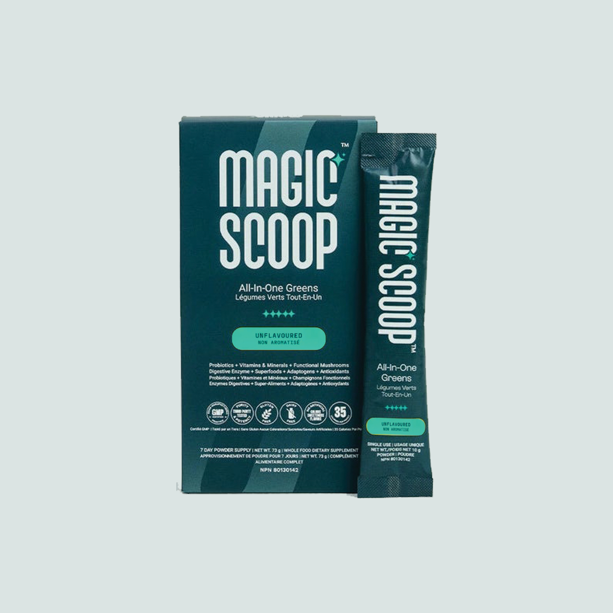 Magic Scoop Unflavoured All-In-One Greens Superfood Blend 7 Sticks (7 Day Supply)