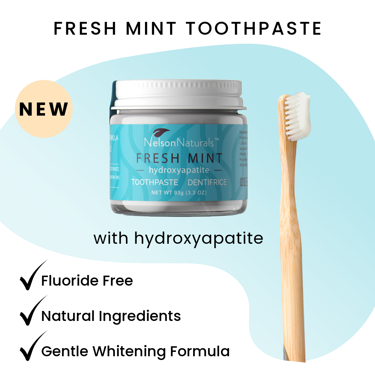Nelson Naturals Fresh Mint Hydroxyapatite Toothpaste 93g