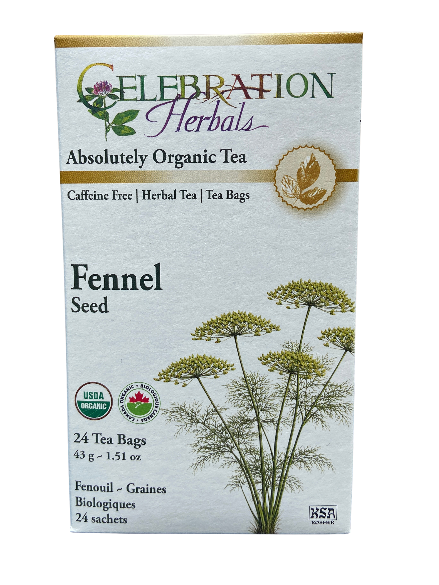 Celebration Herbals Fennel Seed Blond Organic 24 Tea Bags