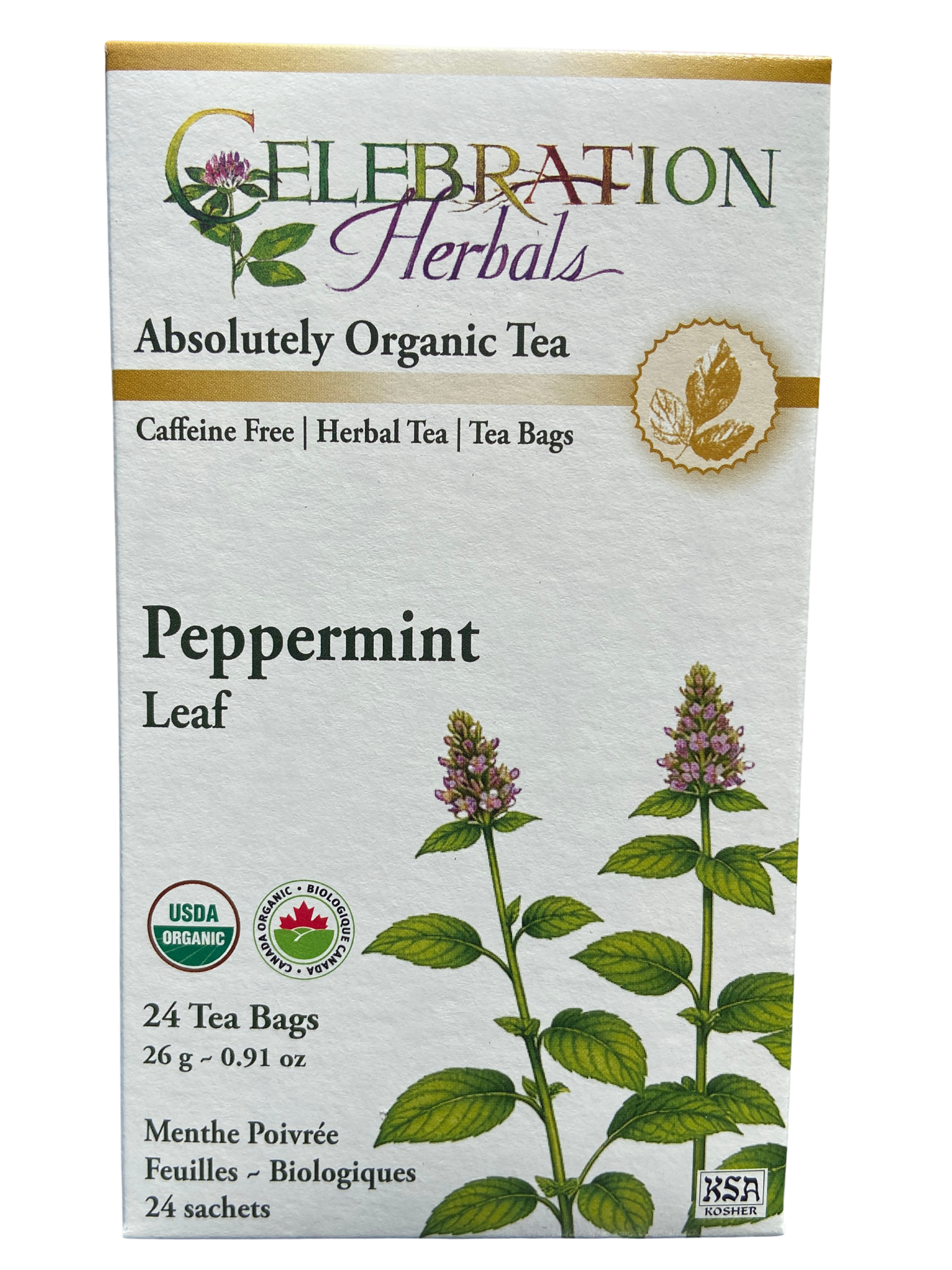 Celebration Herbals Peppermint Leaf Organic 24 Tea Bags