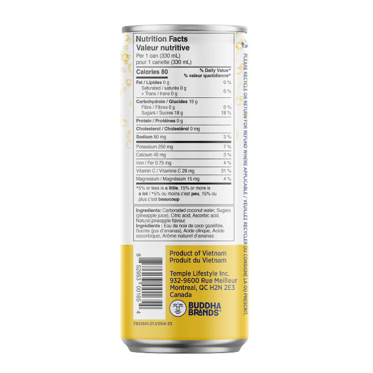 Thirsty Buddha Sparkling Coconut Water Pineapple 330ml