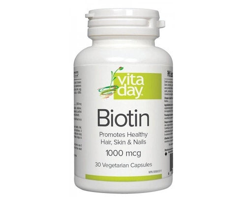 VitaDay Biotin 1000mcg 30 Vegetarian Capsules