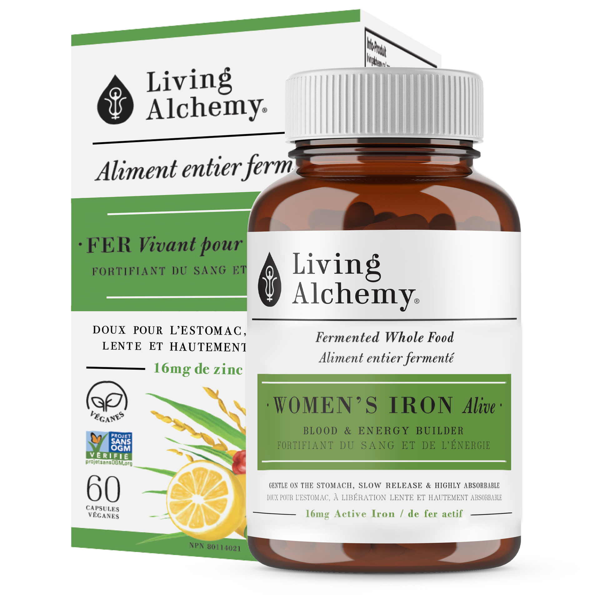 Living Alchemy Whole Food Fermented Women's Iron 60 Vegetarian Capsules