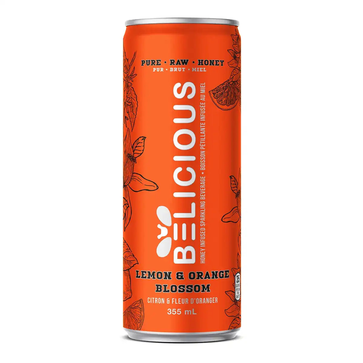 Belicious Lemon Orange Blossom Sparkling Beverage 355ml
