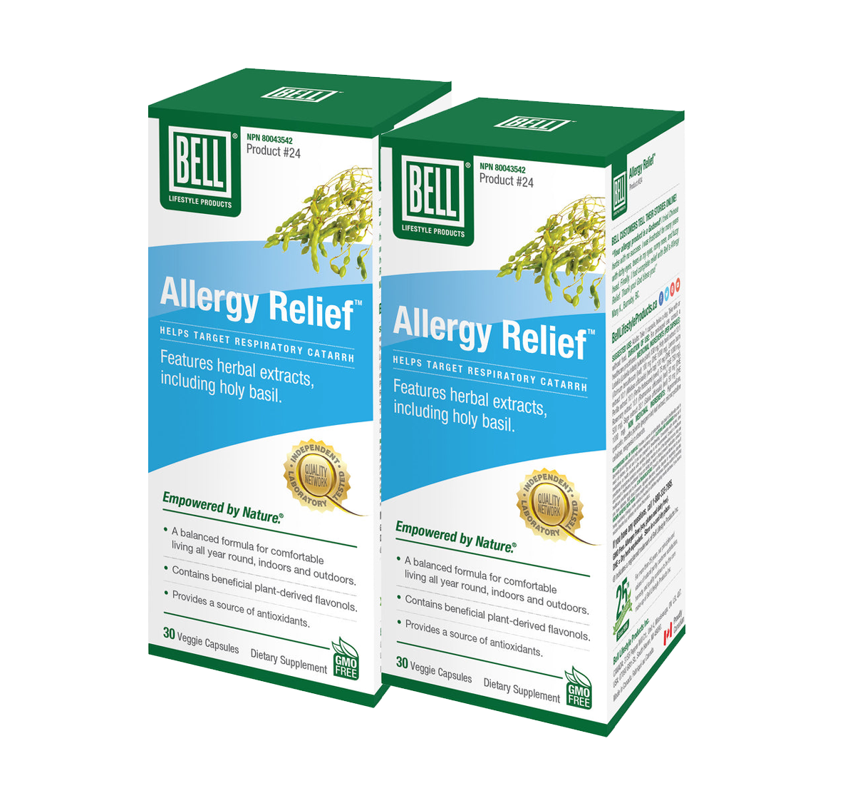 Bell Lifestyle DUO PACK #24 Allergy Relief 30 Capsules x 2 Bottles