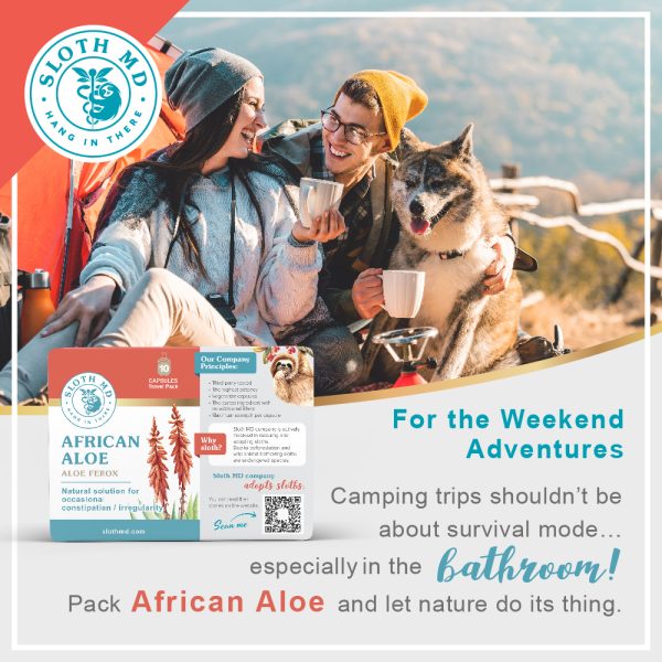 Sloth MD African Aloe (Cape Aloe) Travel Pack 10 Vegetarian Capsules