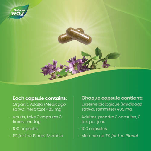 Nature's Way Alfalfa 405mg 100 Vegetarian Capsules