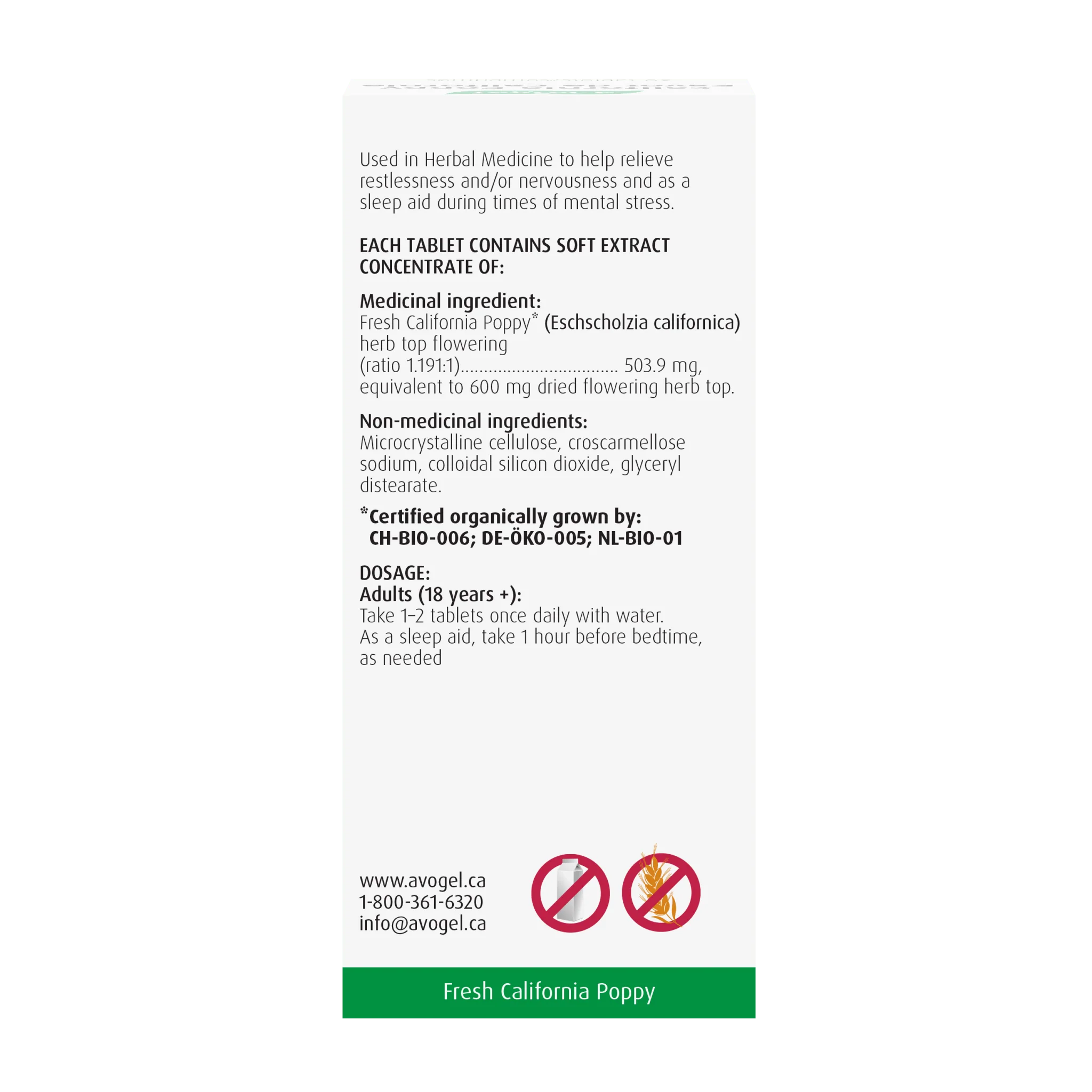 A. Vogel California Poppy 30 Tablets
