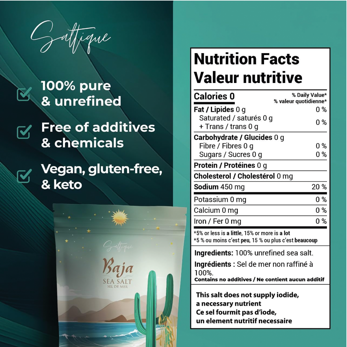 Saltique Baja Fine Sea Salt 454g