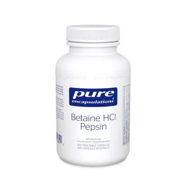 Pure Encapsulations Betaine HCL Pepsin 250 Vegetarian Capsules