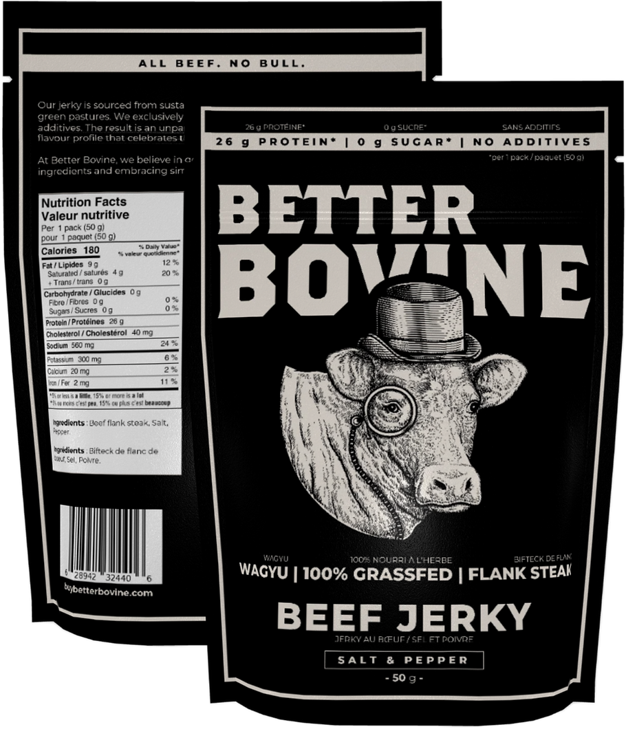 Better Bovine Grassfed Way Beef Jerky Salt & Pepper 50g