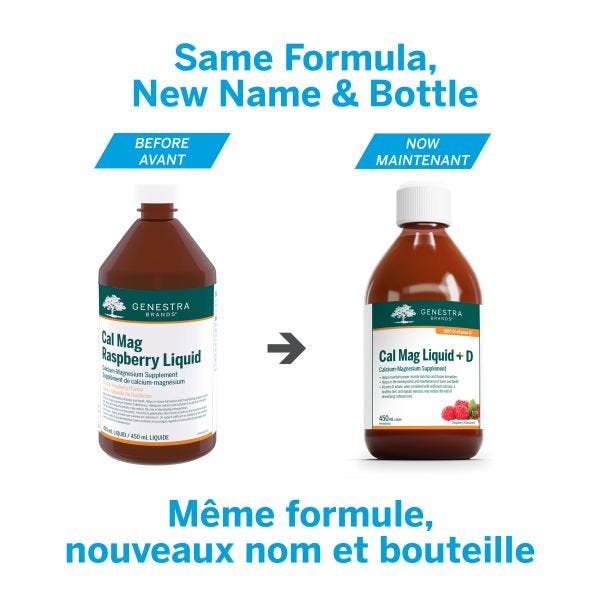 Genestra Cal Mag Liquid + D (Formerly: Cal Mag Raspberry Liquid) 450ml