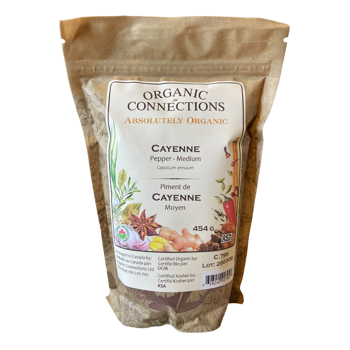 Organic Connections Organic Cayenne Pepper Medium 454g
