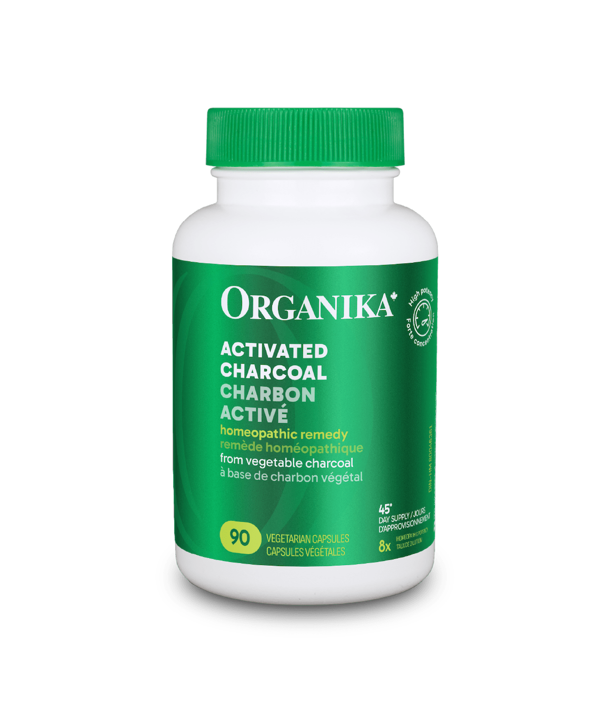 Organika Activated Charcoal 90 Vegetarian Capsules