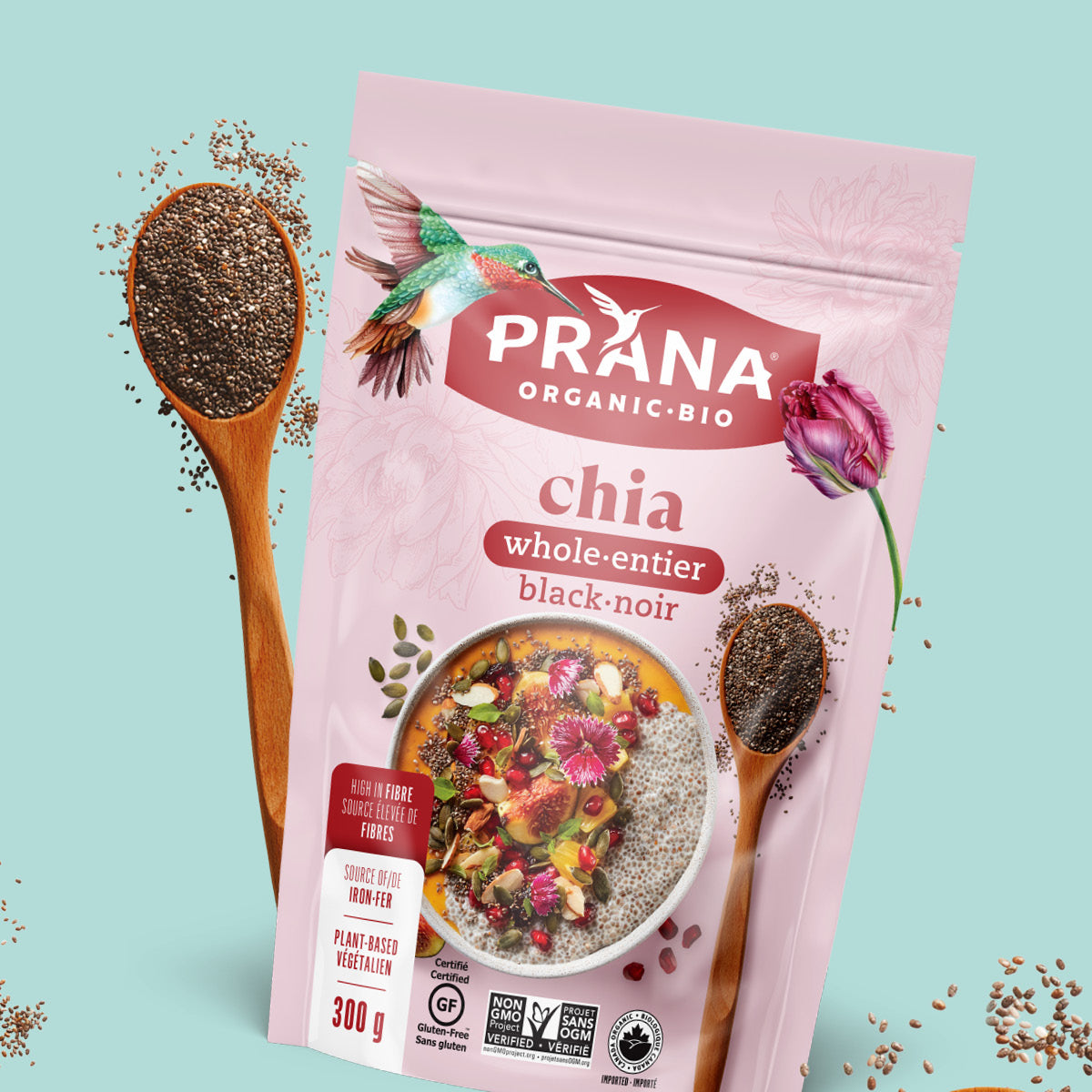 Prana Organic Chia, Black, Whole 300g