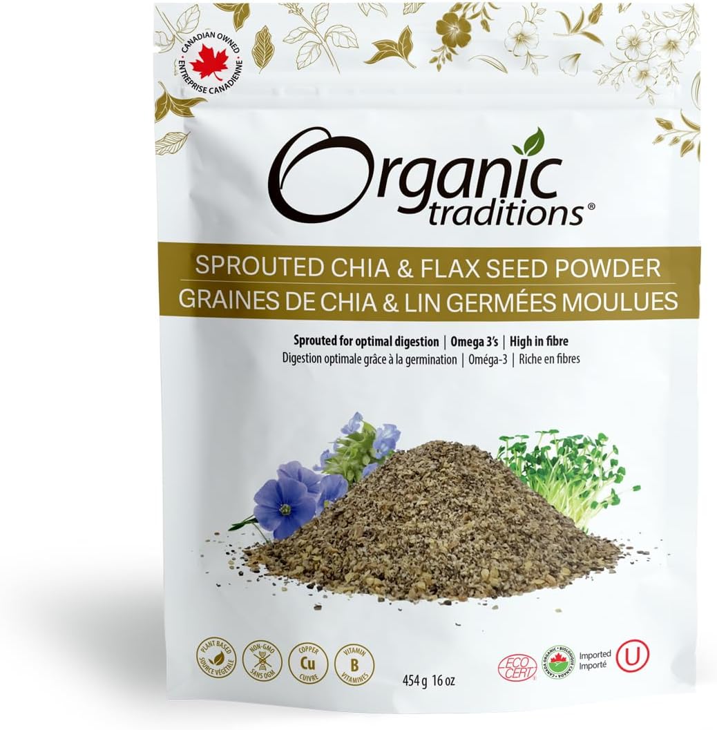 Organic Traditions Sprouted Chia & Flax Powder 454g
