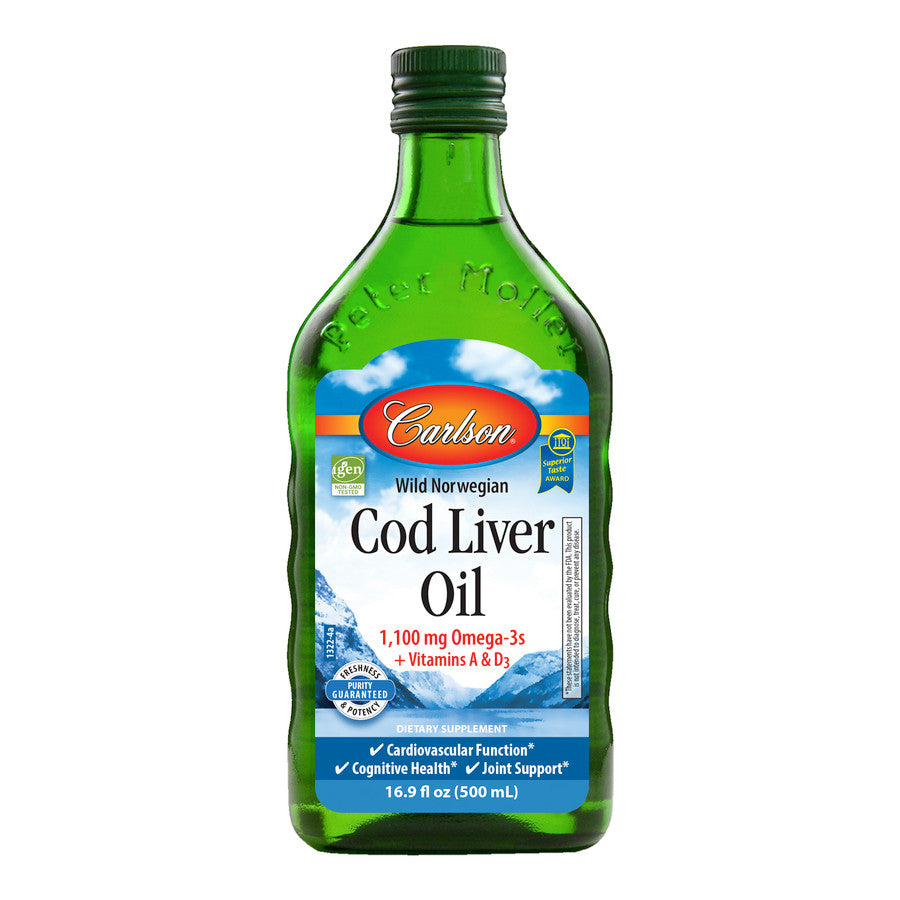 Carlson Norwegian Cod Liver Oil Unflavoured 500ml