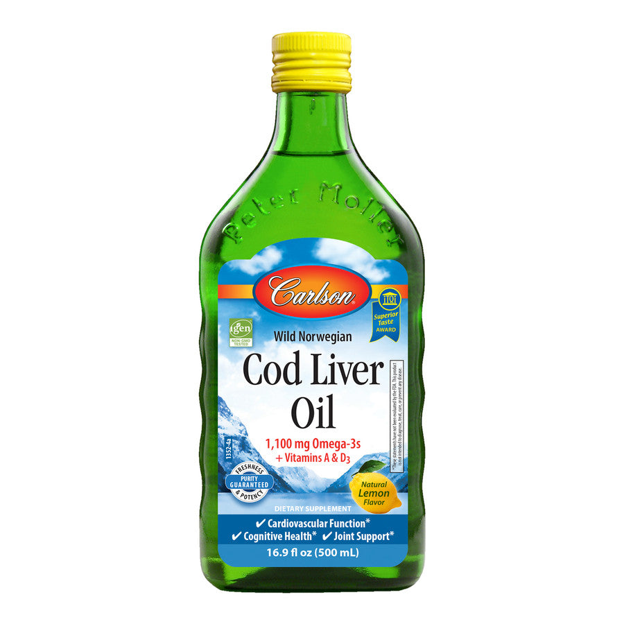 Carlson Norwegian Cod Liver Oil Lemon Flavour 500ml