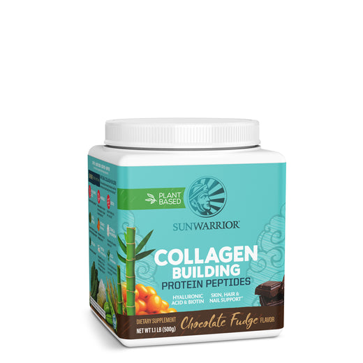 Sun Warrior Plant Based Collagen Building Protein Peptides Chocolate Fudge 500g