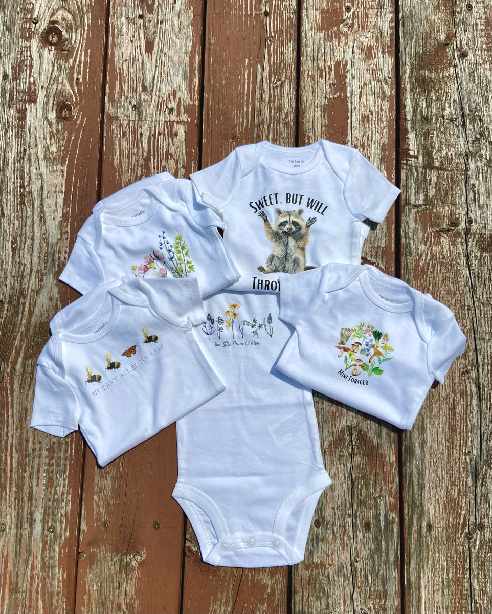 Kaloke's Farm Nature-Inspired Onesies & Infant T-shirts, Assorted Designs & Sizes