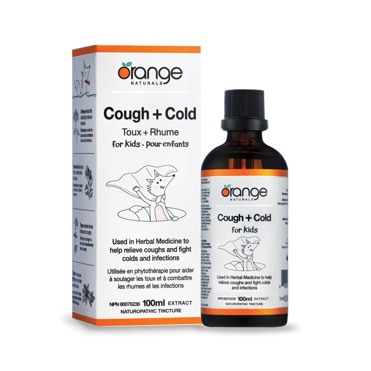 Orange Naturals Cough + Cold for Kids 100ml Naturopathic Tincture