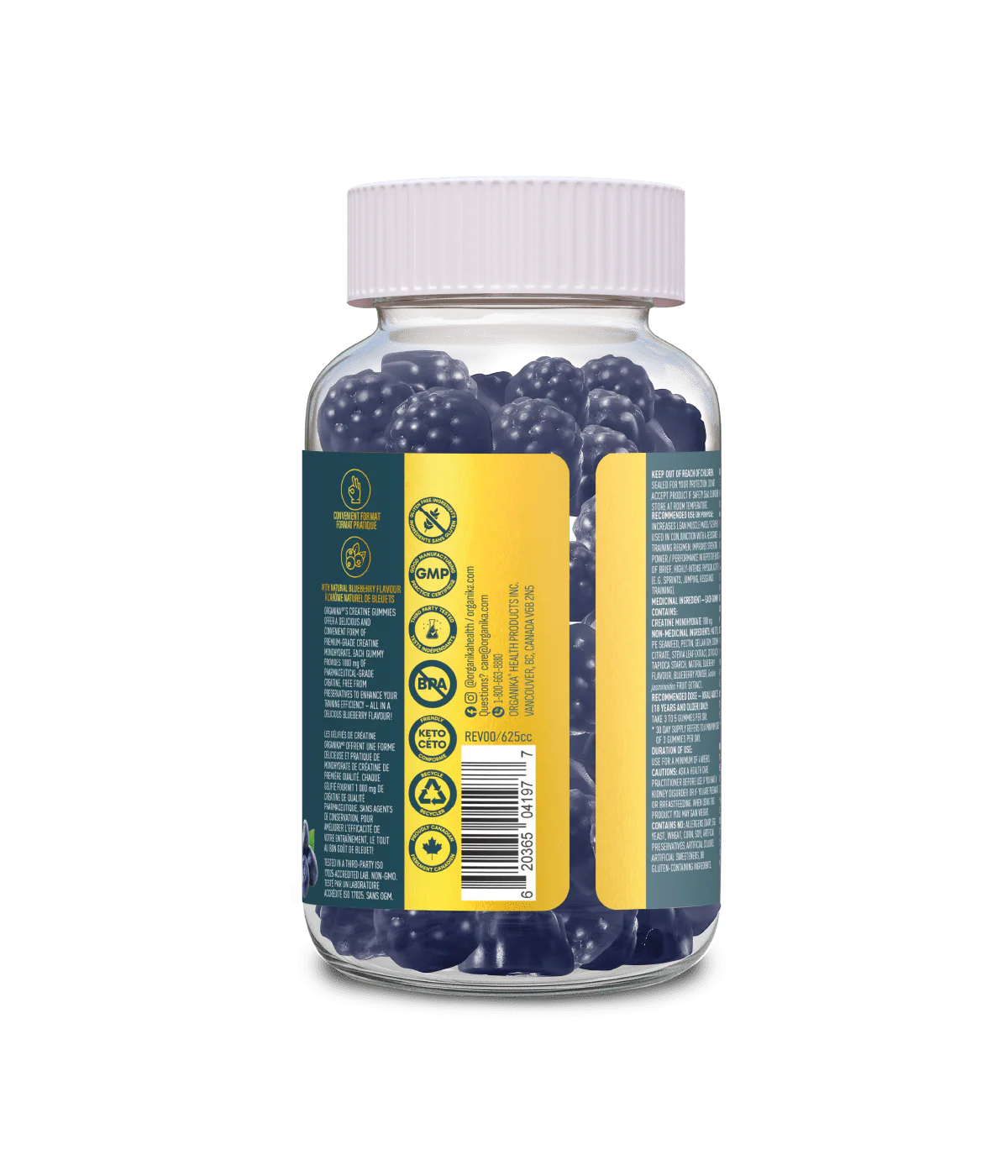 Organika Creatine Gummies Blueberry Blitz 90 Gummies