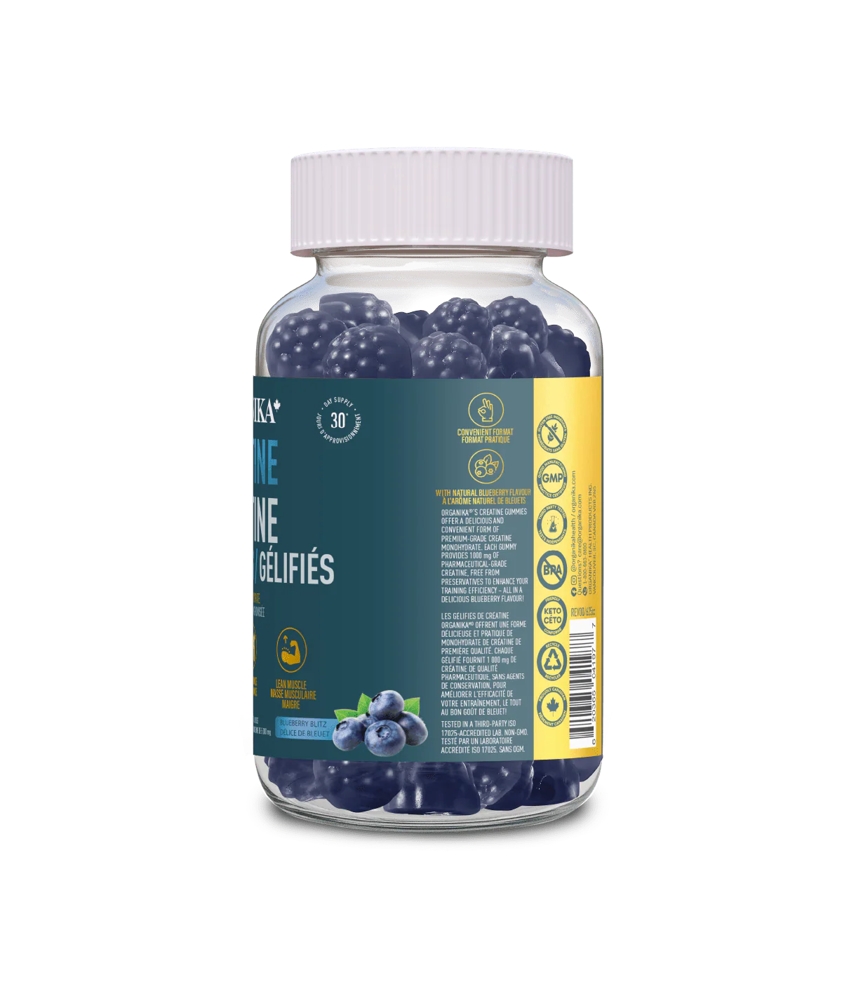Organika Creatine Gummies Blueberry Blitz 90 Gummies