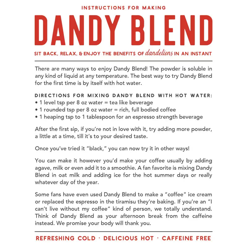 Dandy Blend Coffee Substitute 908g 454 Servings