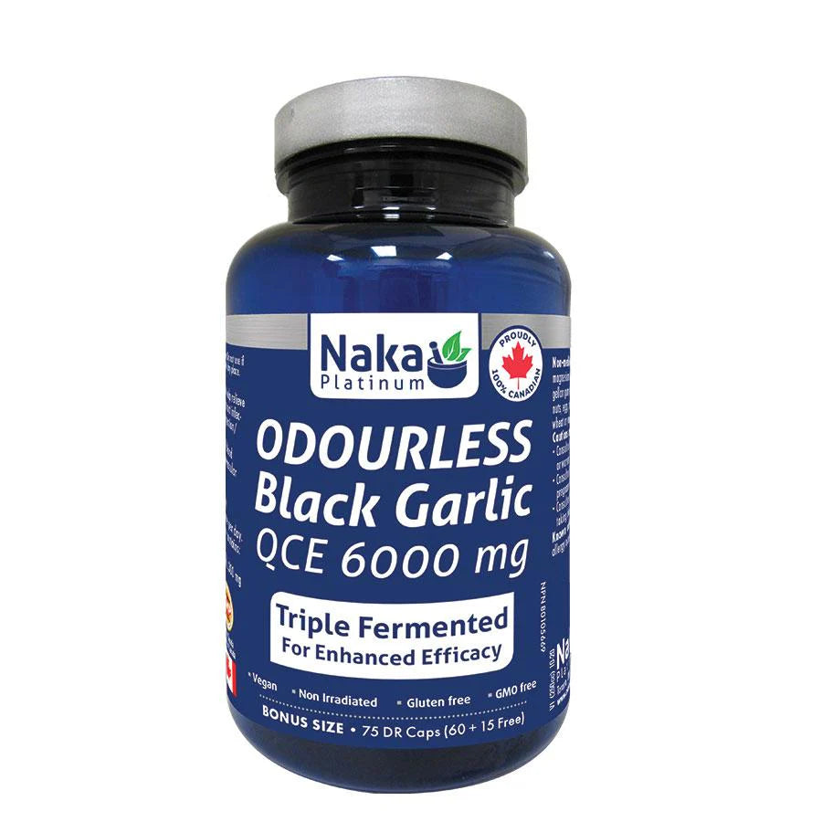 Naka Platinum Odourless Black Garlic 75 Vegetarian Caps